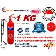 (HERCULES) SETSCO Approved 1kg/2kg/3kg/4kg/6kg/9kg Dry Powder Fire Extinguisher c/w bracket