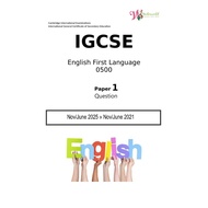 IGCSE English First Language 0500 | Paper 1 | Question Papers