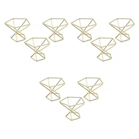 ABZC-9 Pcs Geometric Air Plant Holder Airplants Rack Metal Plants Stand Planter Shelves Himmeli Deco