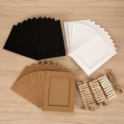 Paper Photo Frame 10pcs Kraft Hanging Picture Frames Display For Baby Photo Frame For Home Wall Deco
