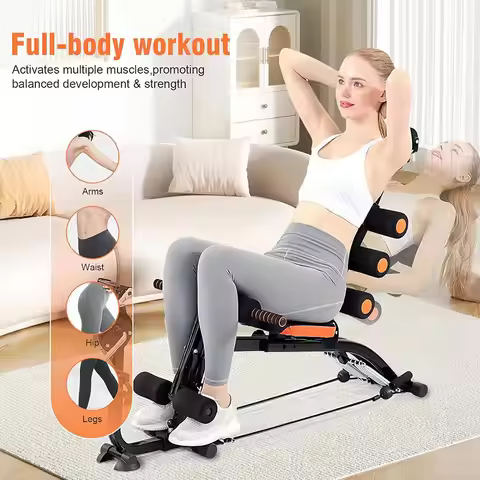 Foldable abdominal exercise bench，Adjustable sit-up machine with leg locking device Home gym core tr