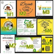 Stiker Label Minuman Makanan Kosmetik custom botol jamu botol obat logo nama jualan Desain gratis