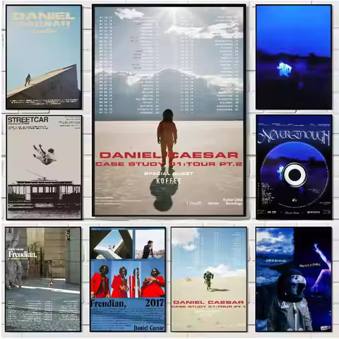 D-Daniel Caesar Music Album Poster HD art poster for home living room bar office decoration sticky, 