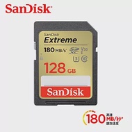 【SanDisk】Extreme SDXC UHS-I U3 V30 128G 記憶卡(每秒讀180MB 寫80MB)