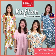 BEHAUL Kaftan Dress Happy Happy | Multipurpose Kaftan Lengan Pendek Baju Kelawar Dress Wanita