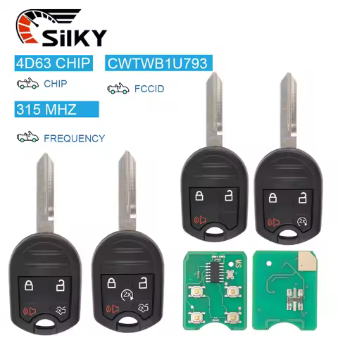 SilKY CWTWB1U793 Remote Car Key 3/4/5 Button Fob 315-433MHz 4D63 Chip for 2012 2013 2014 2015 201620