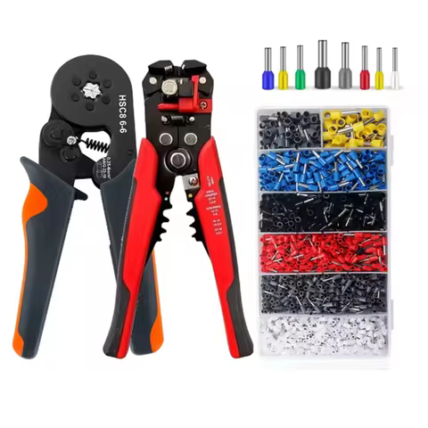 AOKIN Self-Adjusting Wire Stripper Crimper Tool Hexagonal Self-Adjustable Ratchet Ferrule Crimping T