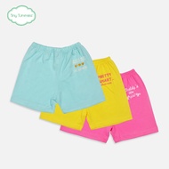 Tiny Tummies 3in1 Short Set Pink, Yellow & Blue Cotton for Baby Girl (3-1 SP- 6753 B)