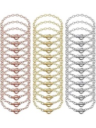 10入組不銹鋼ot型扣環鏈製手鍊,diy首飾製作,女式首飾材料,黃金、銀色和玫瑰金