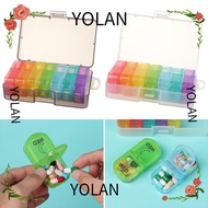 YOLANDAGOODS Pill Box Morning and Night 7 Days AM PM Rainbow Color Medicine Dispenser