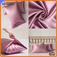 KKGOO 2pcs Silk Satin Pillowcase, 20" x 36" 20" x 26" Silky Pillow Cover, Soft Envelope Closure Comf