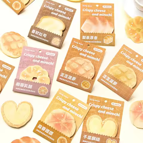 Gift Crispy Cheese Milk Bread Toast 6 Types of Special Shaped Student Message Memo Padnote Paper N T