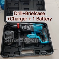 SinarSupermart Cordless Hammer Drill Bateri Drill Hammer Battery Impact Drill Chisel Drill Concrete 