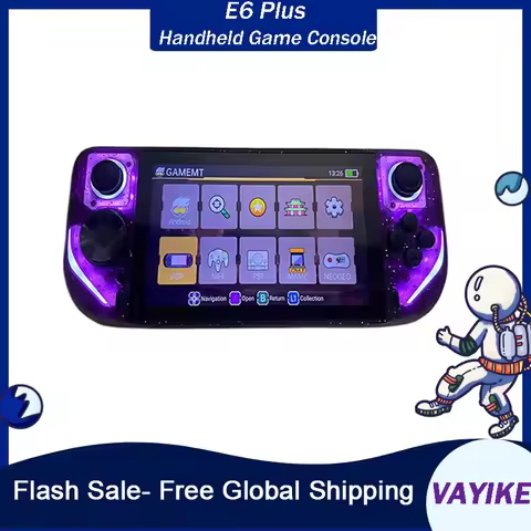 E6 Plus Handheld Console - 2GB+32GB RK3566 SoC, Retro Gaming for PS1/PS2/PSP/N64, Preloaded 1000+ Ga