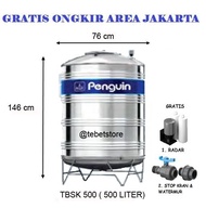 Tangki Air - Toren Air Stainless Merk Penguin 500 Liter Tipe Tbsk 500