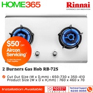 Rinnai 2 Burners Gas Hob RB-72S - FREE INSTALLATION