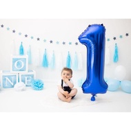40 Inch Navy Blue 1 Balloon for First Birthday, Blue One 1st Number Balloon Birthday Decorations for