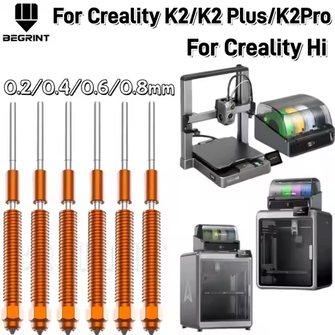 For Creality K2/K2 Plus/K2 Pro Upgraded Unicorn for Creality Hi Quick-Swap Nozzle Kit 0.2/0.4/0.6/0.