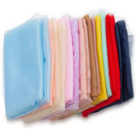 150CM Wide Bright Silk Soft Mesh Fabric For Wedding Dress Manicure Photo Background Cloth Gauze Tull