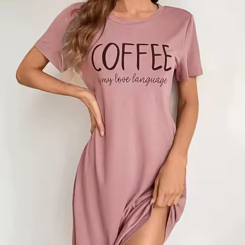 Milk Silk Nightgown Women Nightdress Short Sleeve Cartoon Nightgowns Sweet Casual Sleepwear Pijamas 