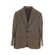 FENDI Zucca 修身西裝外套 #50 聚酯棕色 二手男款
