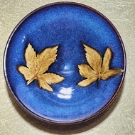 C204 Authentic Tenmoku Jian Zhan 建盏 Tea Cup By Ji Pei Wan 暨培旺 & Yu Xiao Hong余小红. Blue Sky Bodhi Leav