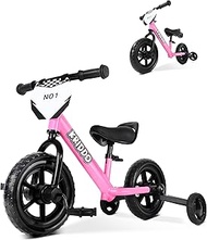 KRIDDO Toddler Balance Bike 2 Year Old, Age 24 Months to 5 Years Old, 12 Inch Push Bicycle with Trai