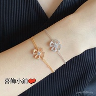 V Gold Diamond Flower Bracelet Women K9MS