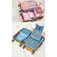 Korean 6 In 1 Travel Packing Clothes Storage Organizer Bag Pouch Bekas Beg Baju Kecil Tuala