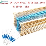 50PCS 1/2W Metal Film Resistor 1% 1R ~ 1M 1 2 10 22 47 100 330 Ohm 1K 4.7K 10K 22K 47K 100K 330K 470