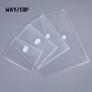 WAY2TOP File Folder, Plastic A4/A5/A7/A8 File Bag, Thickened Waterproof Transparent Card Paper File 