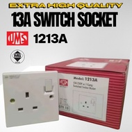 [READY STOCK] [SIRIM] UMS 1213A SWITCH SOCKET OUTLET/ 13A 1 GANG SWITCH SOCKET