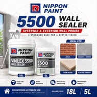 Nippon Paint Vinilex 5500 Wall Sealer | Water-Based Wall Primer | Interior & Exterior | 18L / 5L