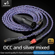ATAUDIO HiFi Headphone Cable 8 Shares OCC 2.5/3.5/4.4/6.5mm /4pin XLR Earphone Cable For HD25 HD580 