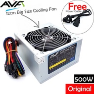 Official AVF 500W Power Supply with 12cm Big Size Cooling Fan - 500 Watt  Psu