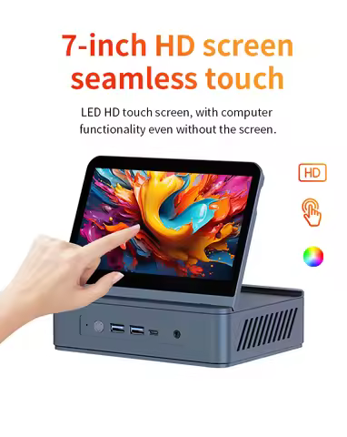 Sibolan 7-inch HD Screen Seamless Touch MINI PC R5 7640HS / R7-7840U / R9-6900HX / 6950HS Win11 Pro