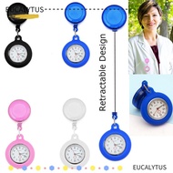 EUTUS Retractable Nurse Watch Silicone Clip-on Brooch Pin Fob Watch