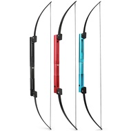 AMEYXGS 58 "25-60lbs พับได้ดอกธนูด้ามยาวโค้งอะลูมินัมอัลลอยโบว์ไรเซอร์แบบพกพา RH LH