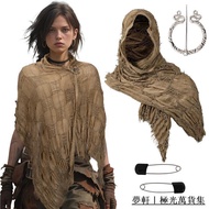 Shopee Blast Kill🌸Battle Damaged Style Shawl Decoration Retro Medieval Wasteland Headscarf Desert Du