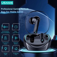 USAMS TWS Gaming Earbuds AAC SBC HiFi Stereo Dual Mic ENC Wireless Earphone Headset