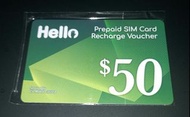 (新版) Hello $50 增值券 Recharge Voucher