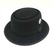 Topi Fedora Porkpie Premium Pria dan Wanita Dewasa + Aksesoris Bulu Burung Pheasant Polkadot