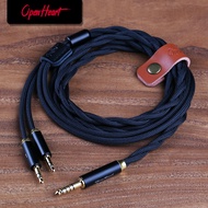OPENHEART GoldenRing V2 OCC Headphone Cable 1 to 2 jack dual 3.5mm 4.4mm Balanced Cable PP Yarn Silv