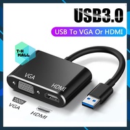 Bộ Chuyển Đổi Hub 2 trong 1 USB A 3.0 Sang To HDMI VGA 2 in 1 1080 Full HD Cho Máy Tính Laptop
