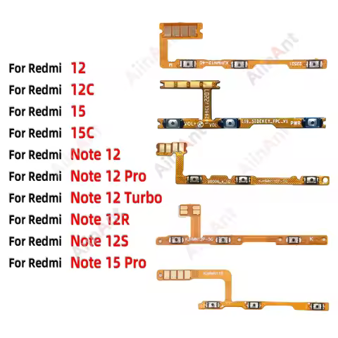 OEM On Off Buttons key Volume Power Flex Cable For Xiaomi Redmi Note 12 15 12C 15C 12R 12s Turbo Pro