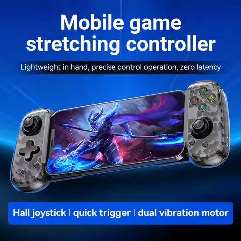 2026 BSP D6 Mini Wireless Stretching Game Controller for Switch/PC/Android/iOS Hall Joysticks Foldab