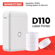Dfdc Niimbot เครื่องเครื่องพิมพ์ฉลาก D110เครื่องปริ้นตราด้วยความร้อนพกพาขนาดเล็กทั้งหมดในที่เดียว DIY สติกเกอร์วันที่สำหรับ Android IOS สำนักงานใช้ในบ้านเครื่องพิมพ์ฉลาก