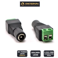 5.5mm x 2.1mm Solderless DC Power Connector Female Jack 12V 24V for CCTV Security Camera Cable LED S