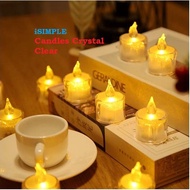 DECOR Led Candles Crystal Clear Tea Lights Crystal Flameless Candles