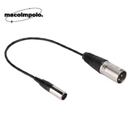 Audio Camera Mic Cord, Plug and Play 30cm/11.81in Mini XLR 3Pin Male to XLR Male, Anti-Interference 